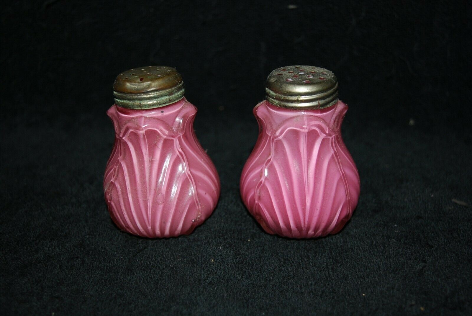 EAPG Salt and Pepper Shakers in the Paneled Sprig Pattern